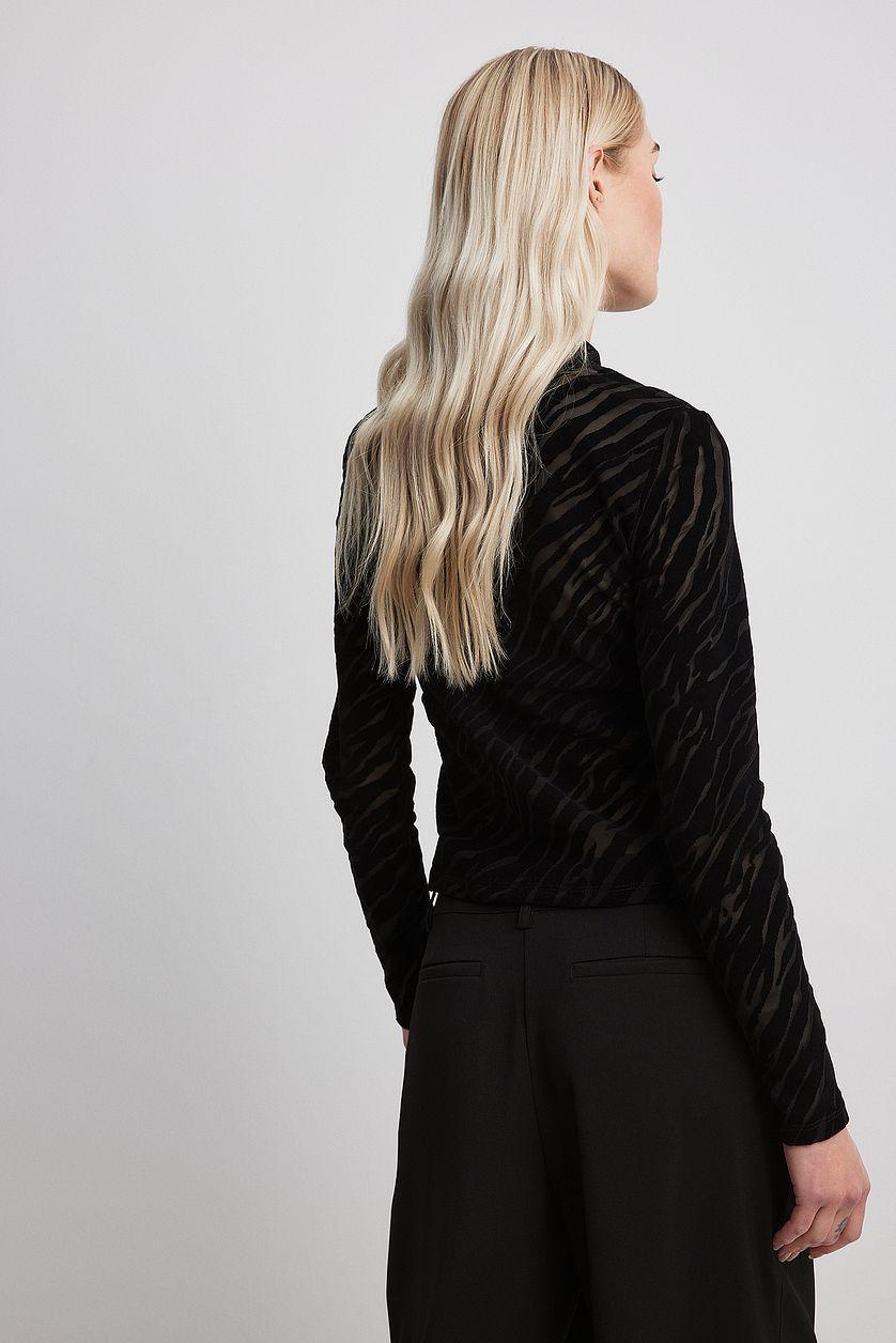 High Neck Burn Out Velvet Top Product Image