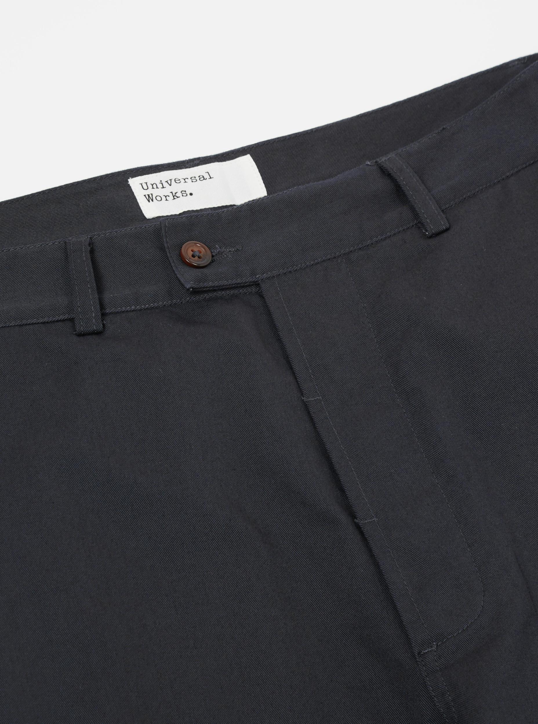 Navy Twill Curved Pant Product Image