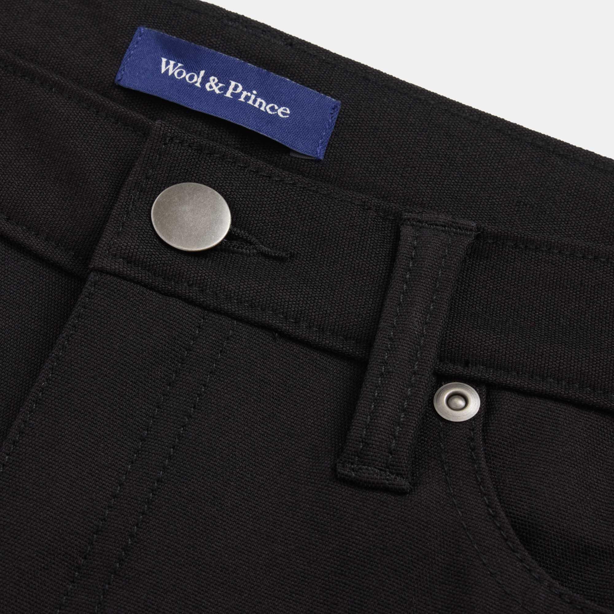 Merino Wool Stretch Canvas 5-Pocket Pant | Black Product Image