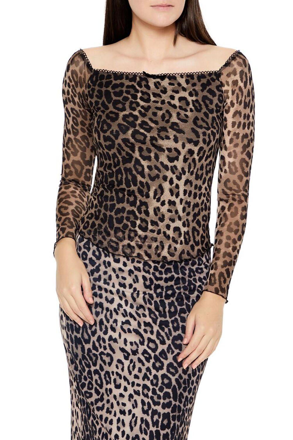 Leopard Print Square-Neck Top | Forever 21 Product Image