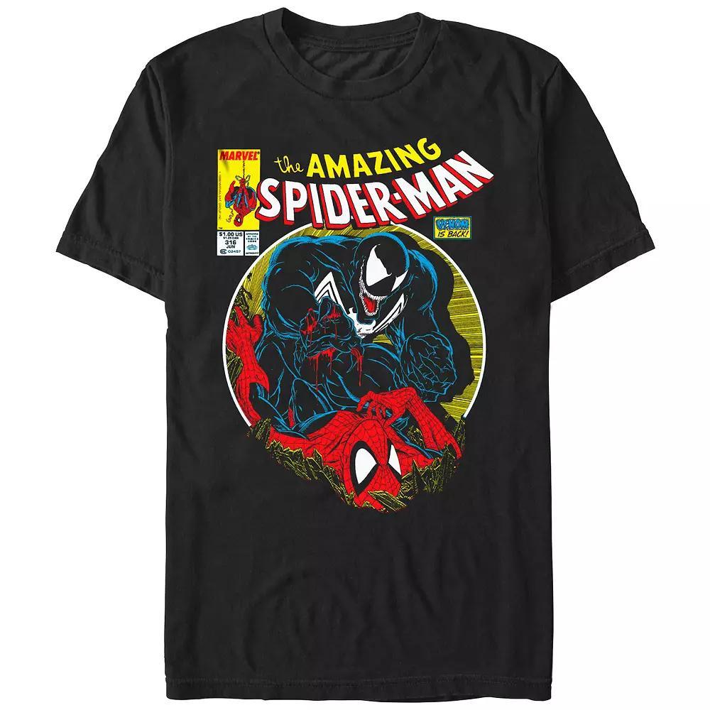 Men's Spider-Man Venom Attacking Spidey Graphic Tee,  Product Image