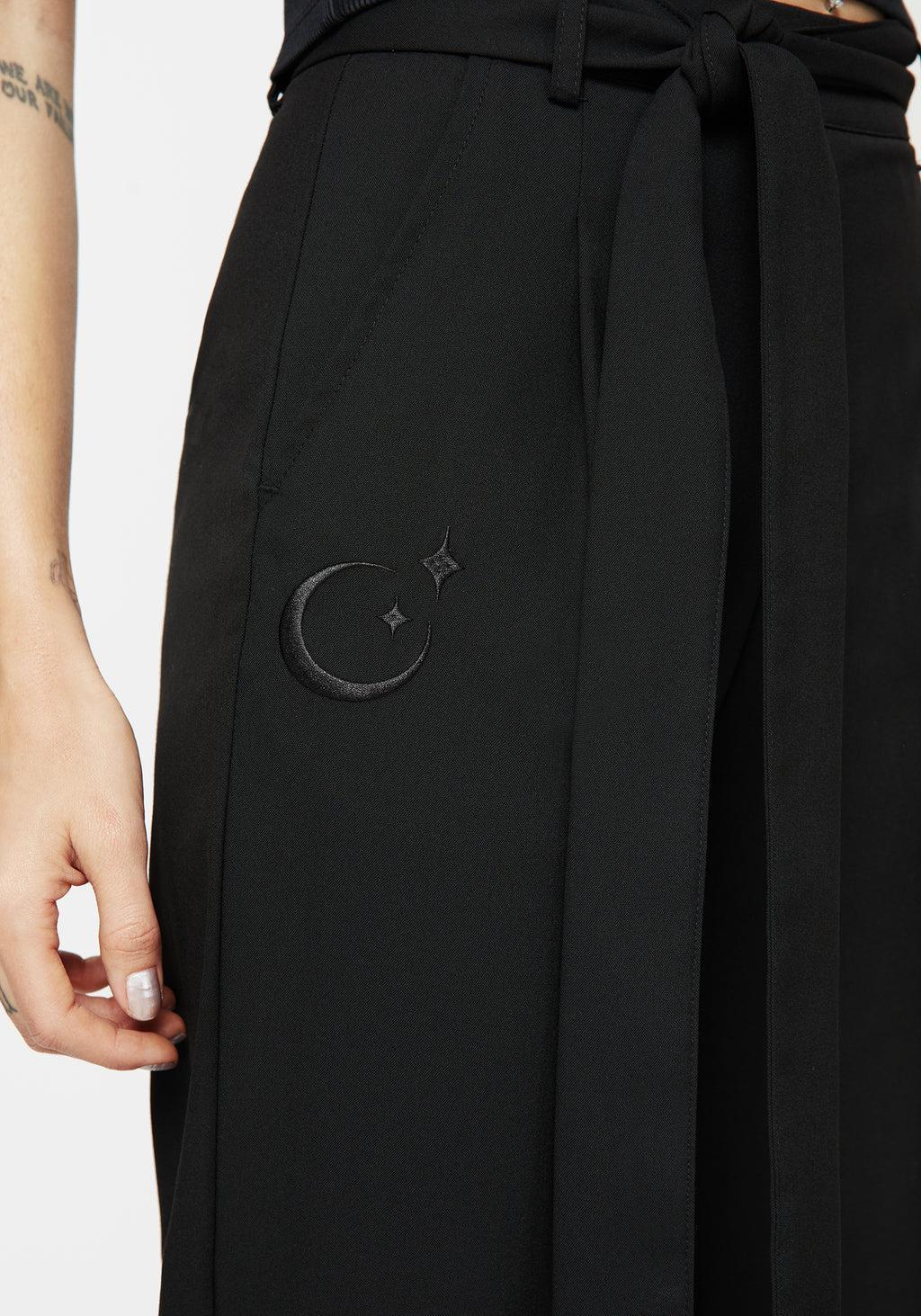 Hester Embroidered Tapered Trousers - Black Product Image