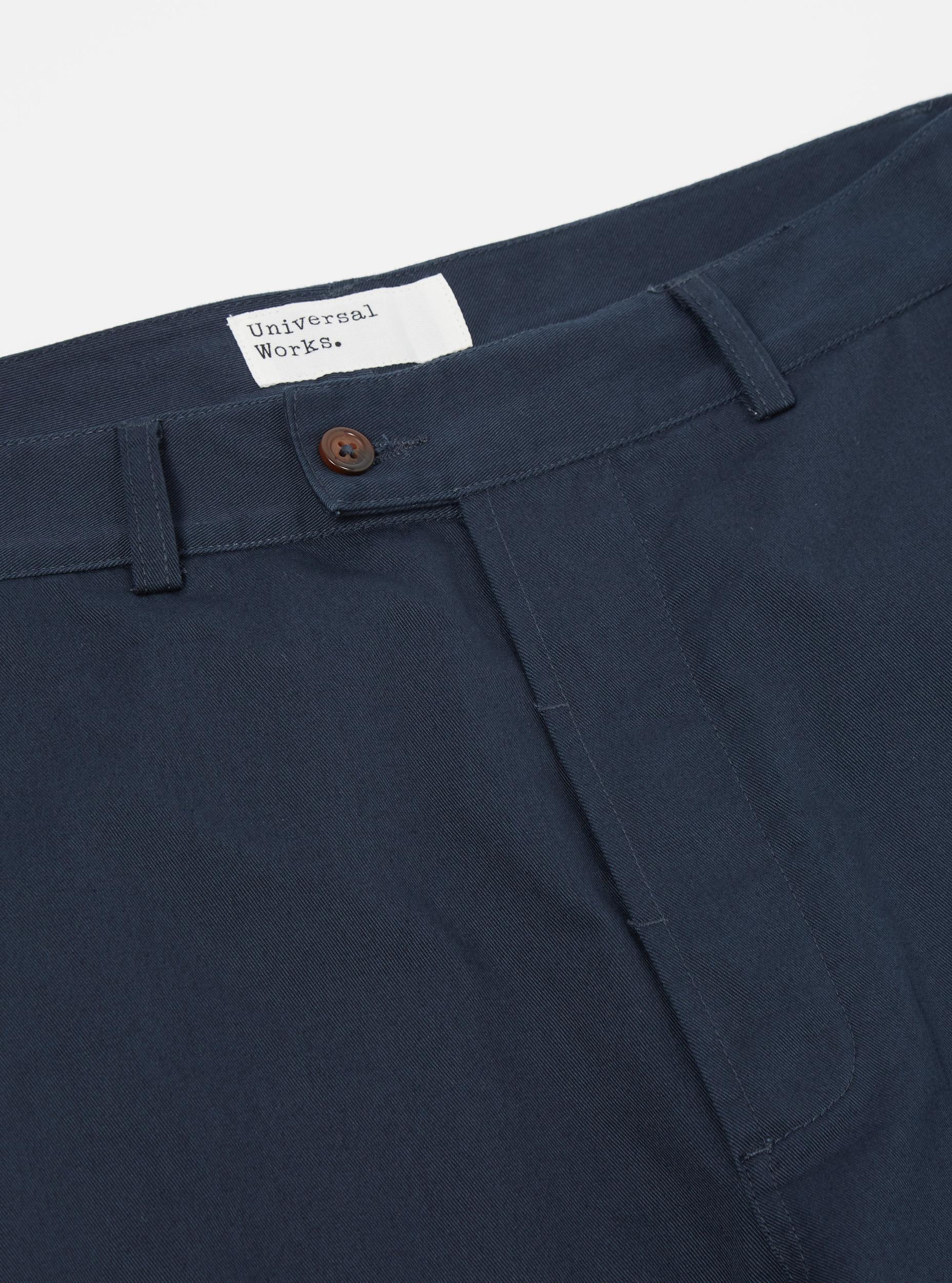 Navy Twill Curved Pant Product Image