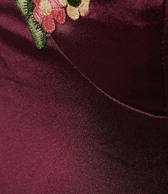 B. Darlin Adjustable Spaghetti Straps Sweetheart Neckline Floral Lace Dress Product Image