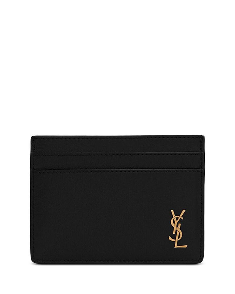 Saint Laurent Tiny Cassandre Card Case in Grained Leather Product Image