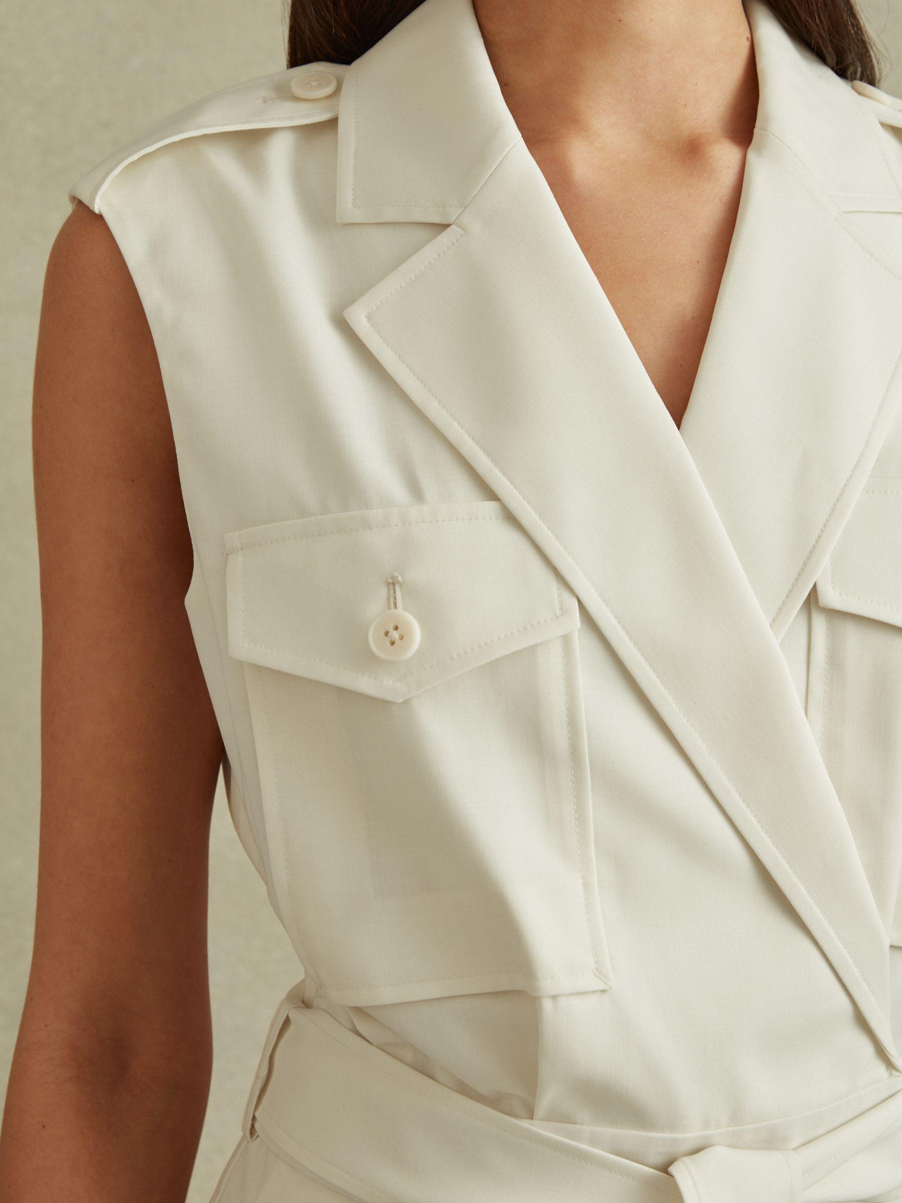 Wool Blend Double Breasted Playsuit in Ivory Product Image