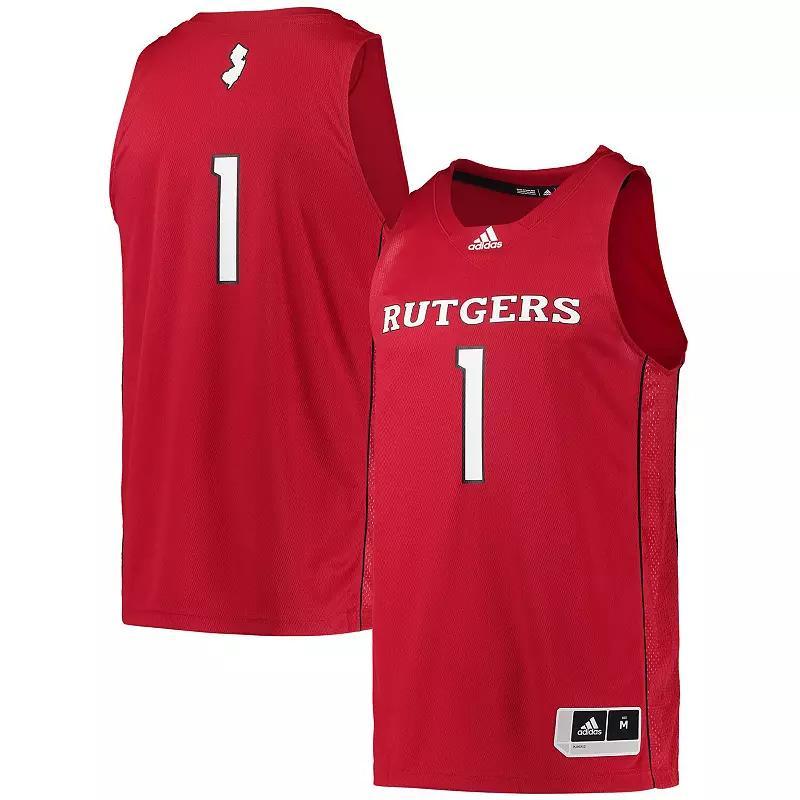 Mens adidas #1 Scarlet Rutgers Scarlet Knights Team Swingman Basketball Jersey Product Image