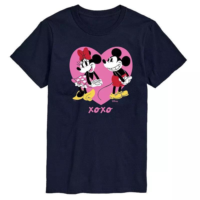 Disneys Mickey & Minnie Mouse Big & Tall XOXO Graphic Tee, Mens Blue Product Image