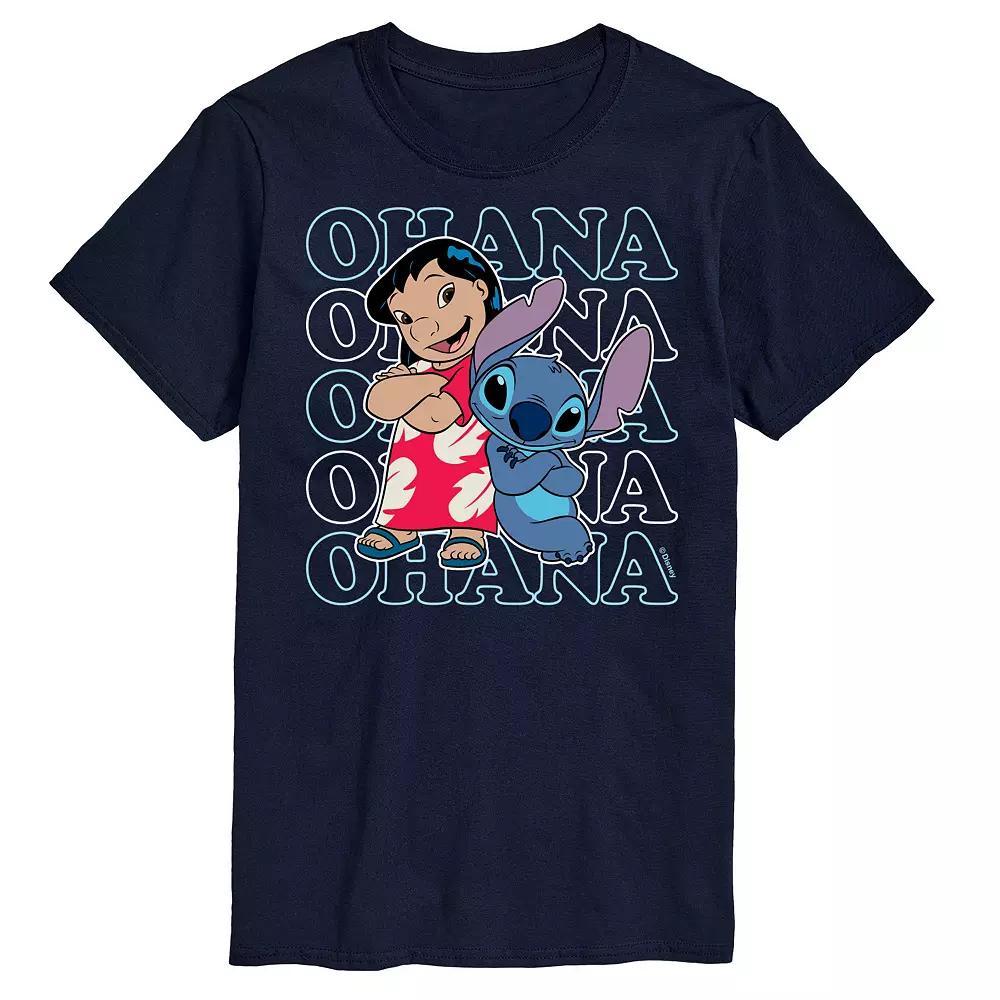 Disney's Lilo and Stitch Big & Tall Ohana Graphic Tee, Men's, Size: 3XB, Blue Product Image