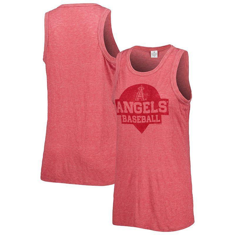 Women's Soft as a Grape Red Los Angeles Angels Tri-Blend Tank Top,  Product Image