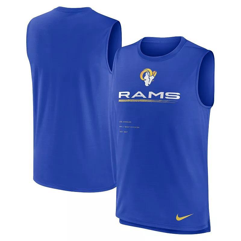 Mens Nike Royal Chicago Cubs Knockout Stack Exceed Muscle Tank Top Product Image