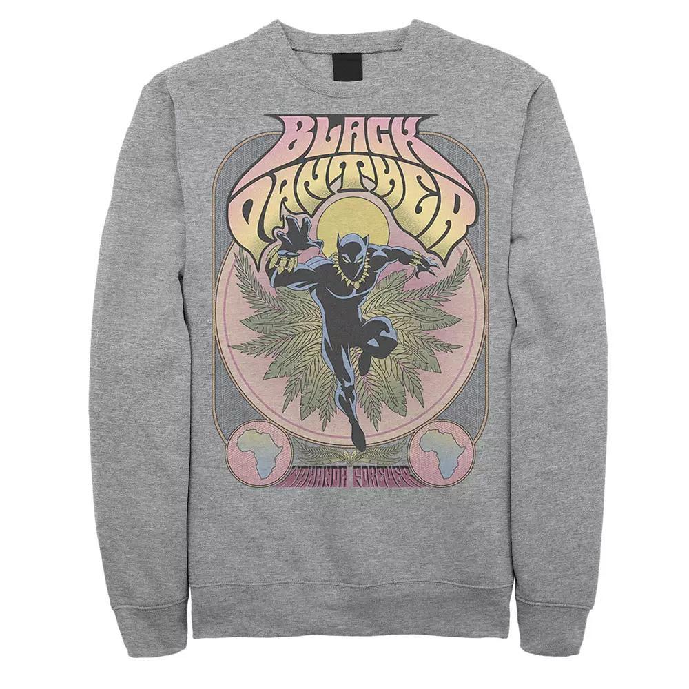 Men's Marvel Black Panther Vintage 70's Poster Style Fleece, Size: XXL, Athletic Grey Product Image