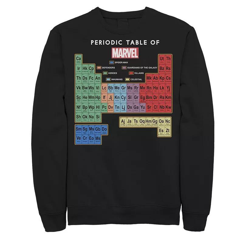 Big & Tall Marvel Ultimate Periodic Table Of Elements Fleece Sweatshirt, Men's, Size: 5XB, Black Product Image