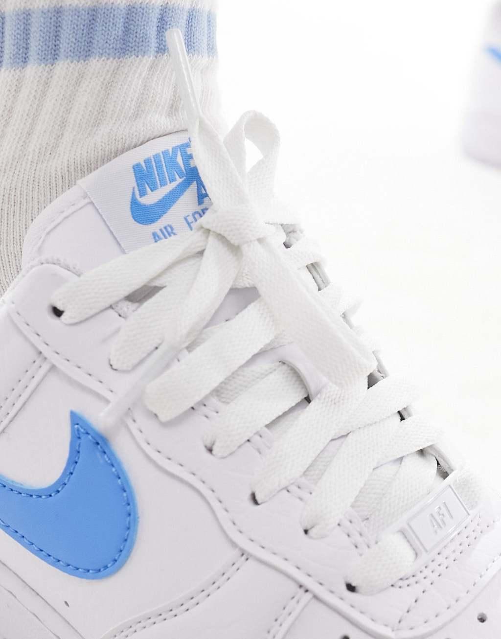 Nike Air Force 1 Sneakers In White And Blue Product Image