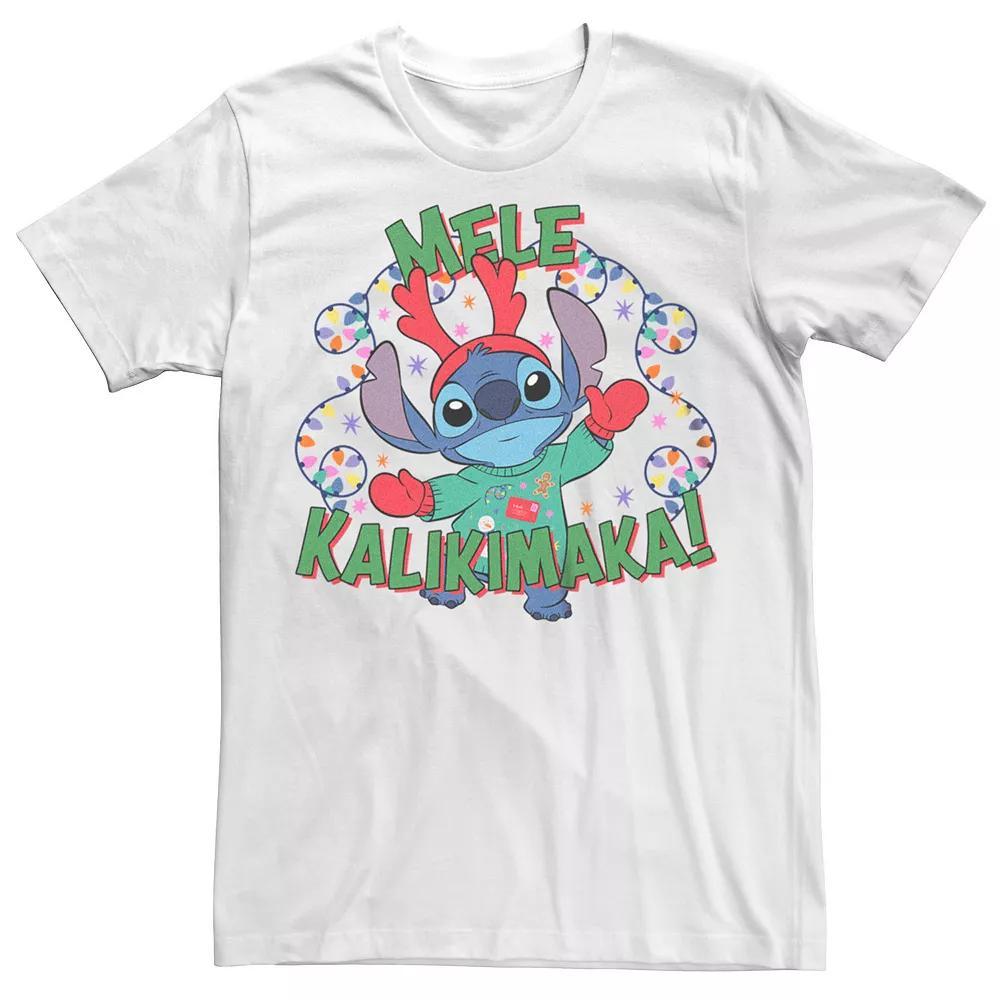 Disney's Lilo & Stitch Men's Mele Kalikimaka Stitch Tee, Size: Large, White Product Image
