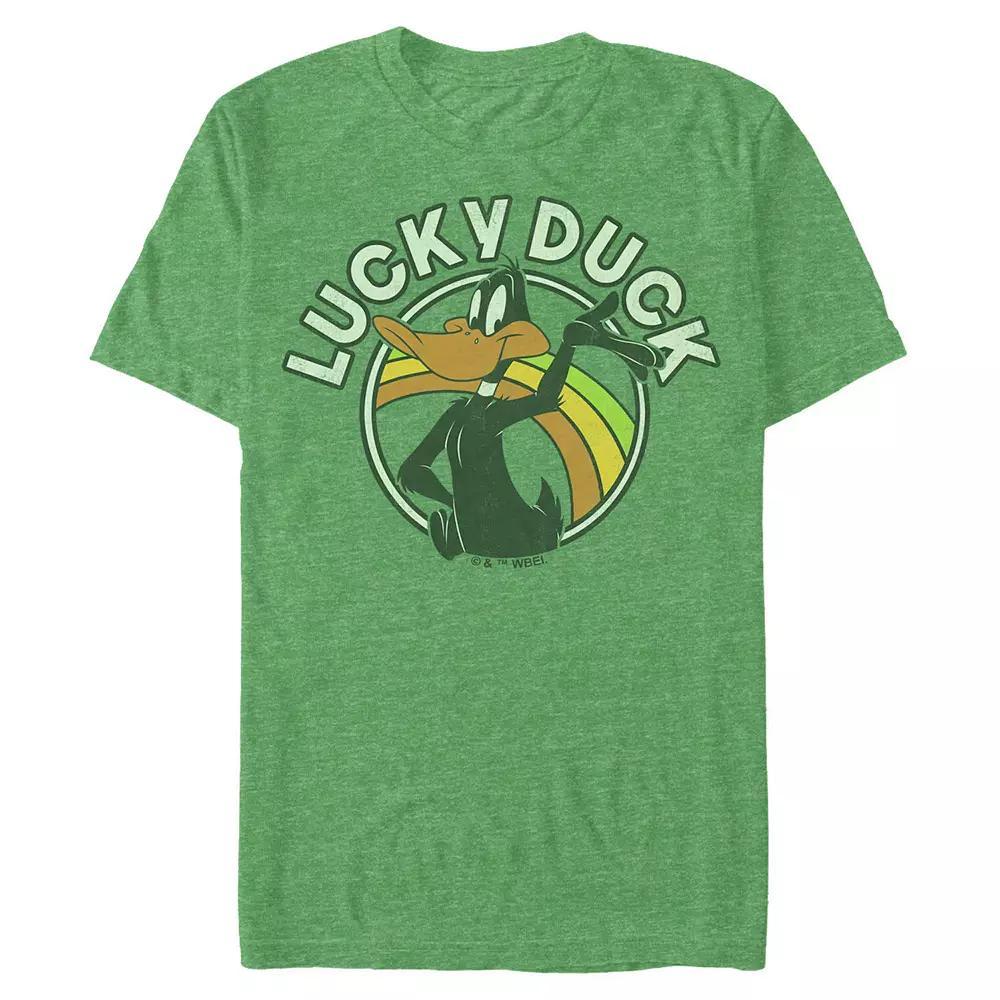 Big & Tall Looney Tunes Daffy Lucky Duck Graphic Tee, Men's, Size: 3XL Tall, Kelly Grey Product Image