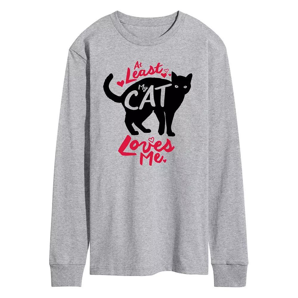 Men's At Least My Cat Loves Me Long Sleeve Tee,  Product Image