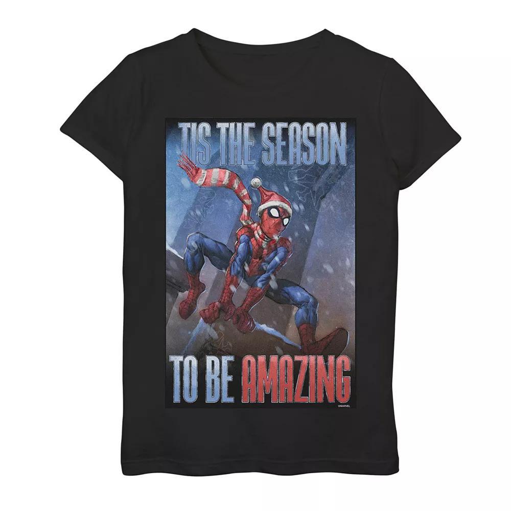 Girls 7-16 Marvel Spider-Man Tis The Season To Be Amazing Tee, Girls Product Image