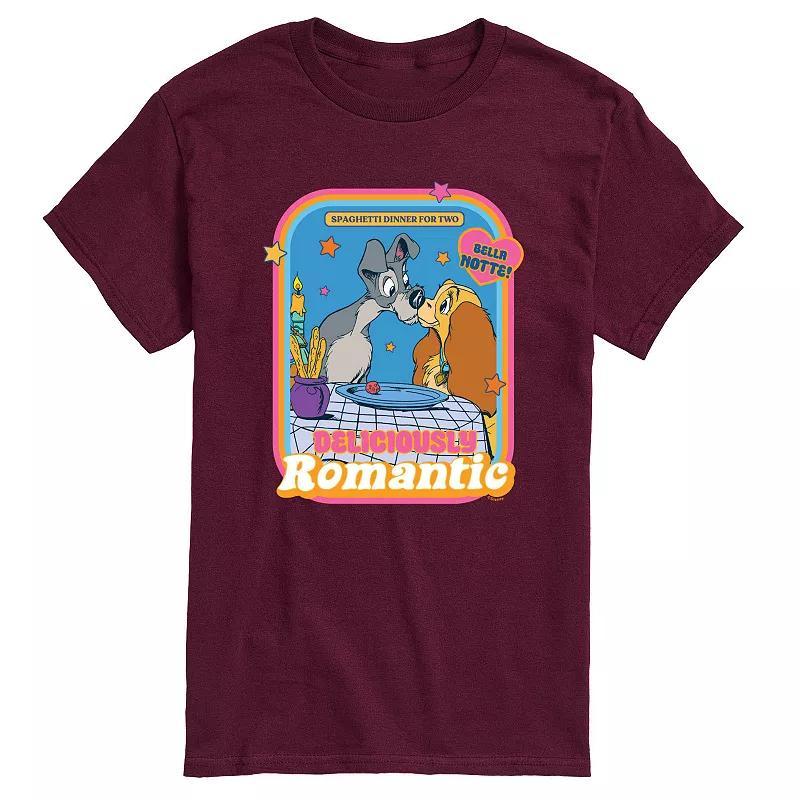 Disney's Lady and the Tramp Men's Romantic Graphic Tee, Size: XS, Black Product Image