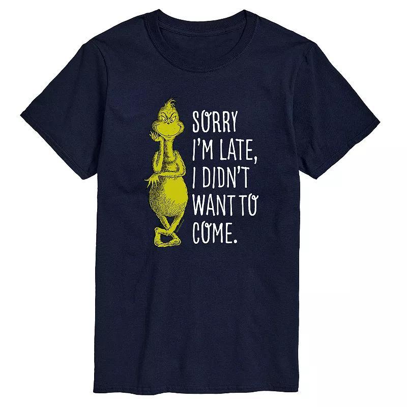 Big & Tall Dr. Seuss Grinch Sorry I'm Late Graphic Tee, Men's, Size: XL Tall, Blue Product Image