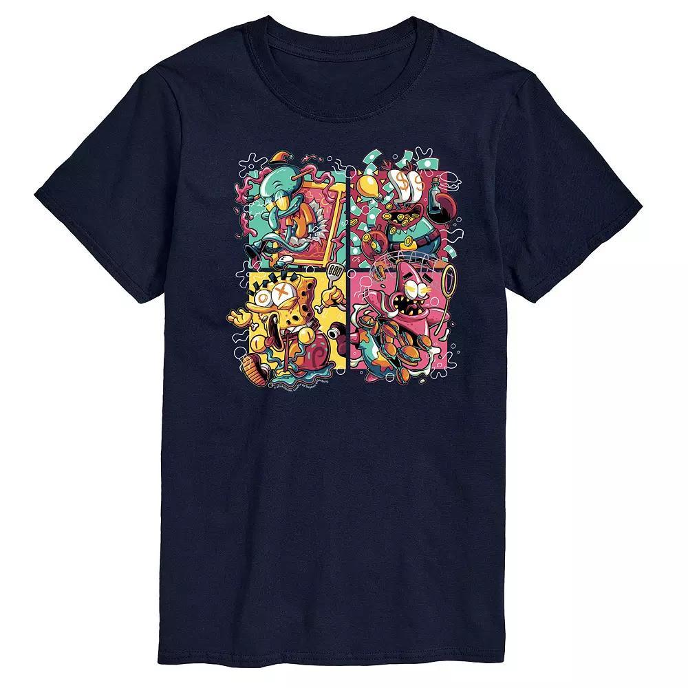 Men's SpongeBob SquarePants Krusty Group Graphic Tee, Size: Medium, Blue Product Image