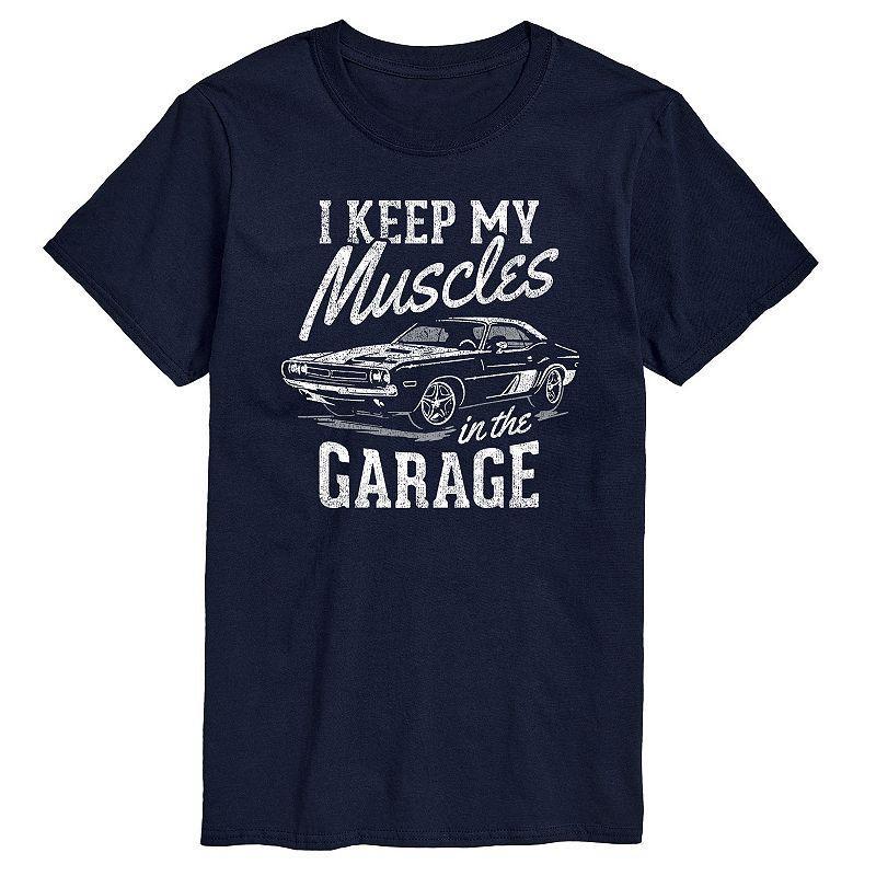 Men's I Keep My Muscles In My Garage Graphic Tee, Size: XL, Blue Product Image