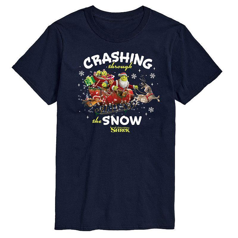 Men's Shrek Crashing Through The Snow Graphic Tee, Size: XL, Blue Product Image