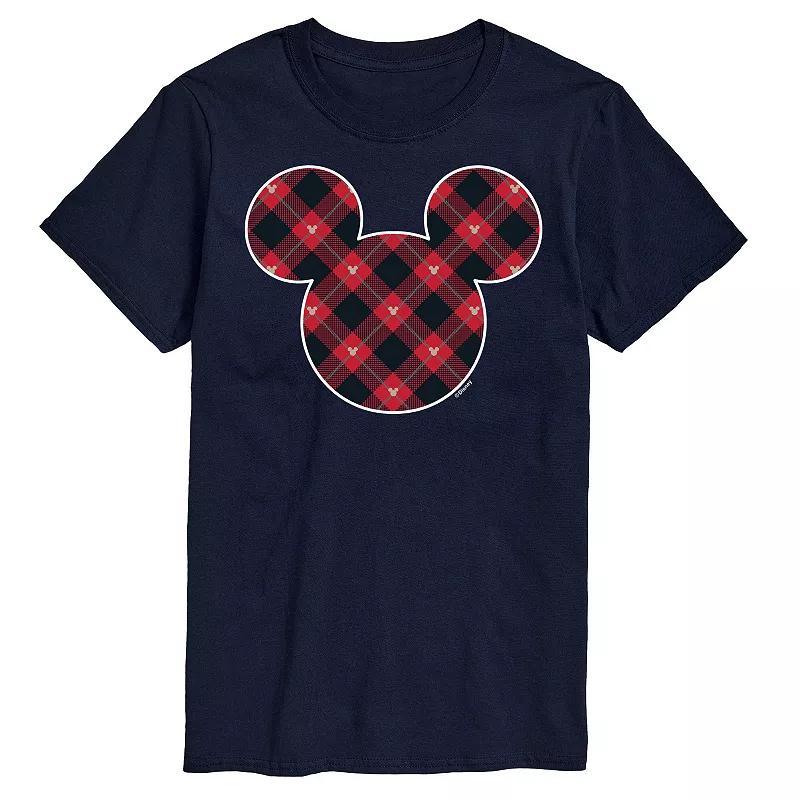 Disney's Big & Tall Mickey Silhouette Plaid Fill Graphic Tee, Men's, Size: 3XB, Black Product Image