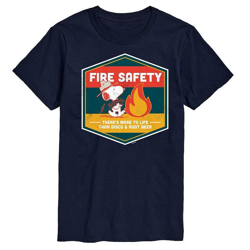 Men's Peanuts Fire Safety Graphic Tee, Size: XXL, Blue Product Image