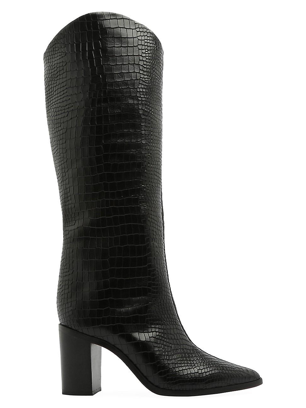 Schutz Maryana Leather Knee-High Croc Boot Womens at Urban Outfitters Product Image