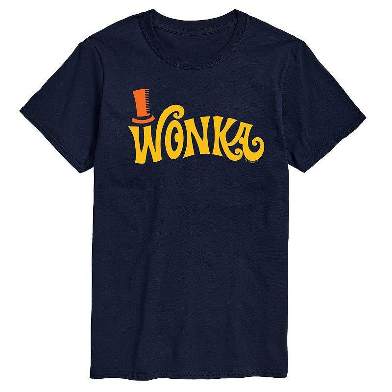 Men's Willy Wonka Retro Willy Wonka Logo Graphic Tee, Size: Small, Blue Product Image