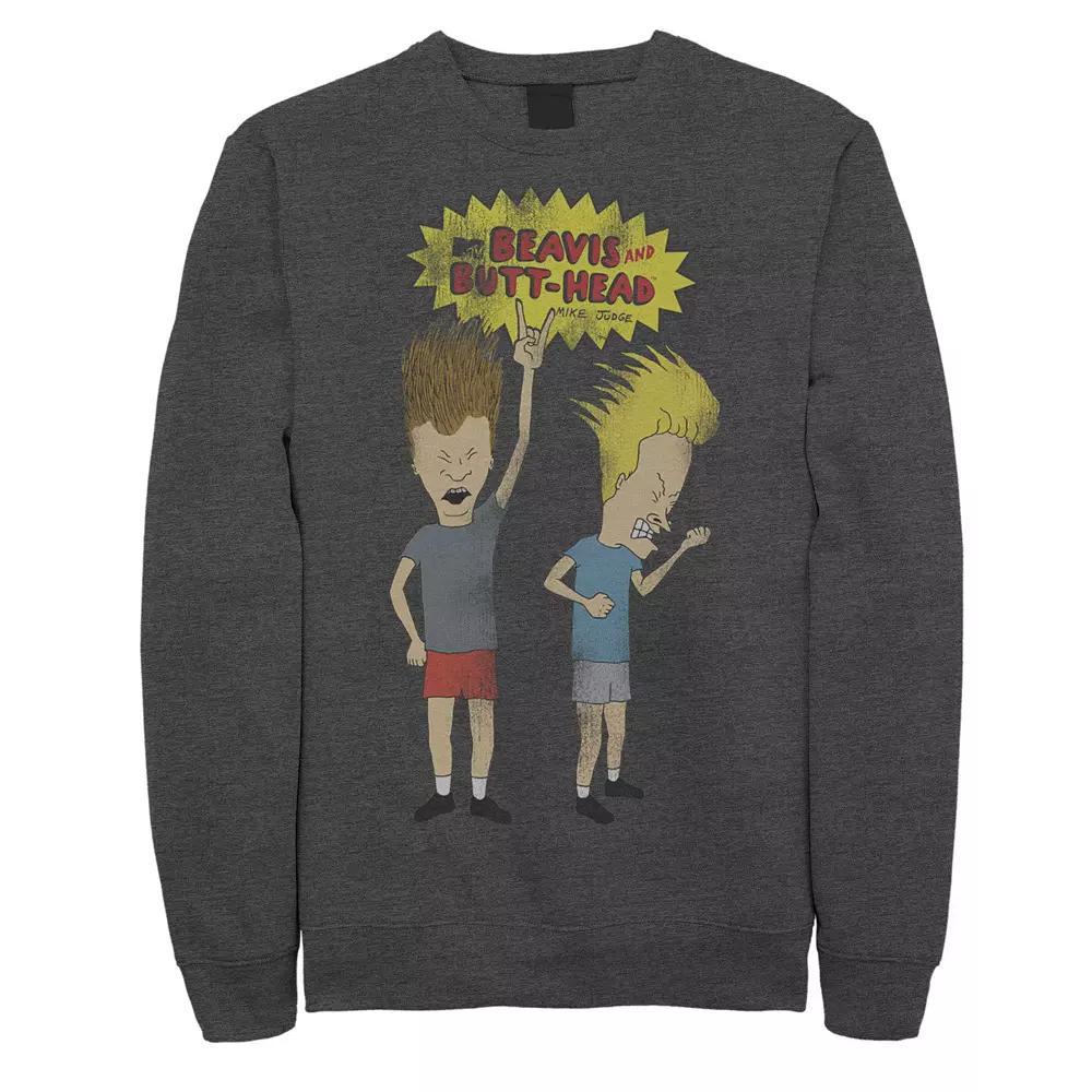 Men's Beavis and Butthead Rocking Out Logo Portrait Sweatshirt,  Product Image