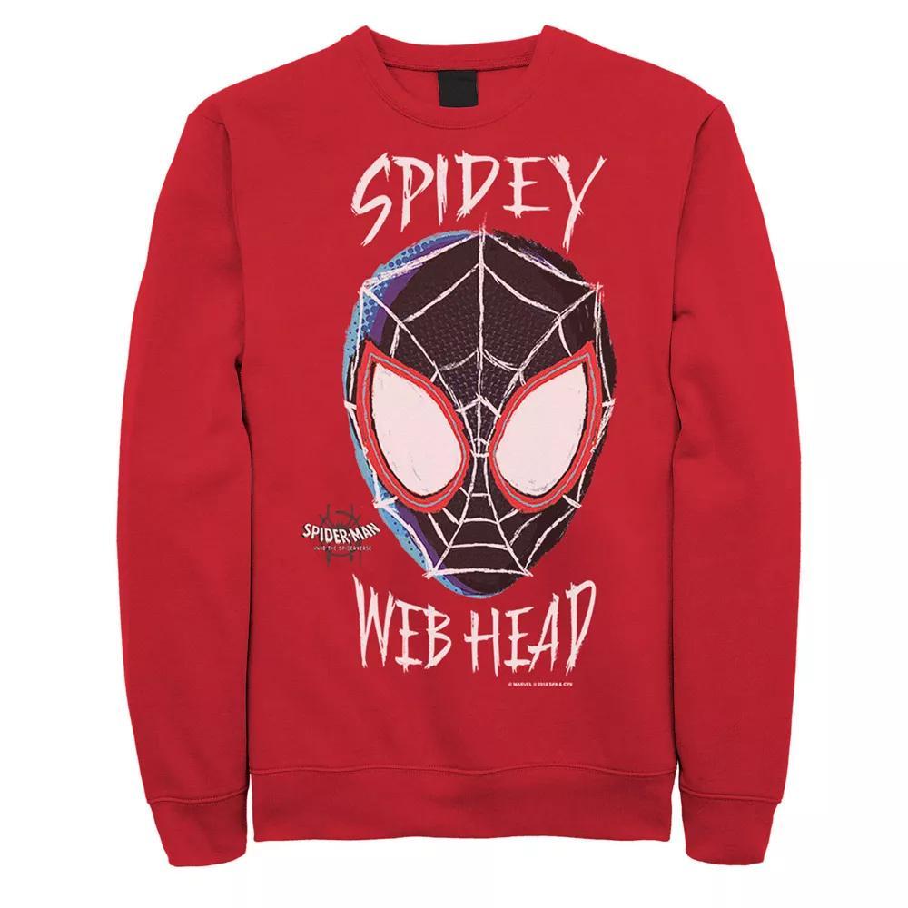 Men's Marvel Spiderverse Spidey Web Head Graphic Fleece Pullover,  Product Image