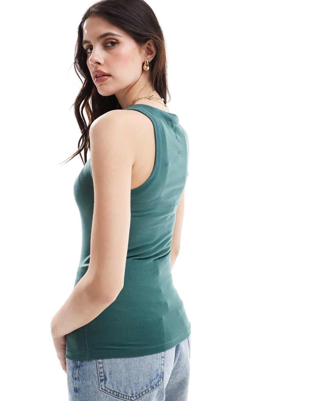 AllSaints Rina tank in deep teal Product Image