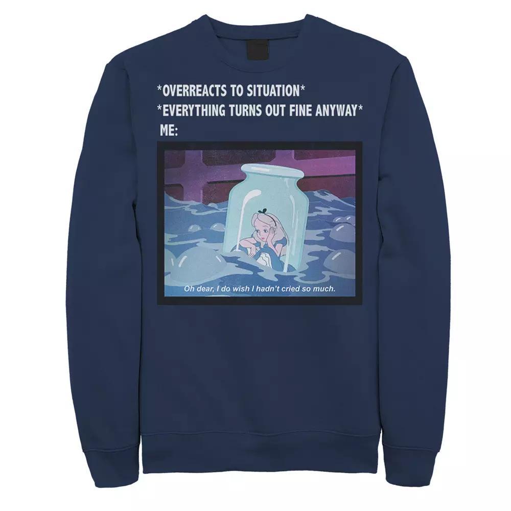 Disneys Alice In Wonderland Overreacts To Situation Meme Mens Sweatshirt Blue Product Image