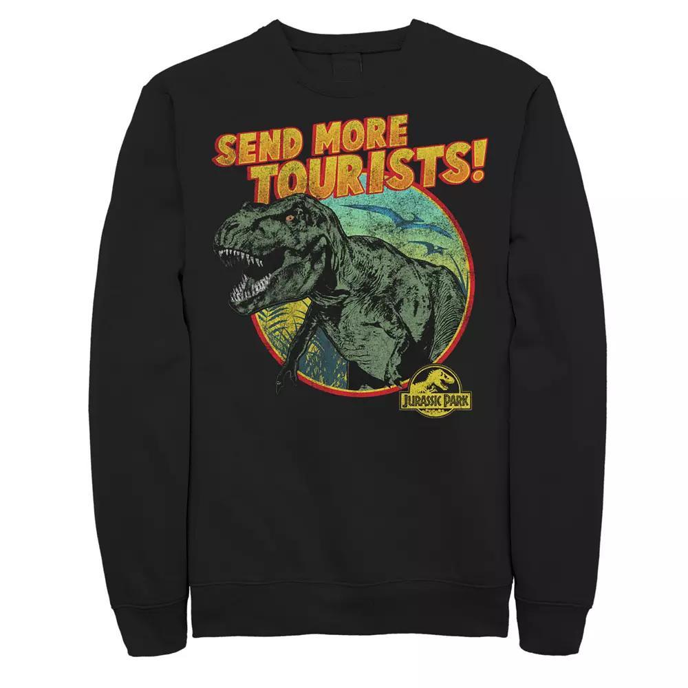 Men's Jurassic Park T-Rex Send More Tourists Sweatshirt, Size: Large, Black Product Image