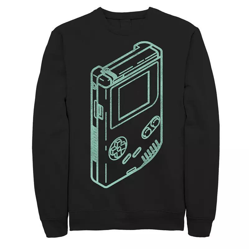Big & Tall Super Mario Gameboy Line Art Portrait Graphic Fleece Pullover, Men's,  Product Image