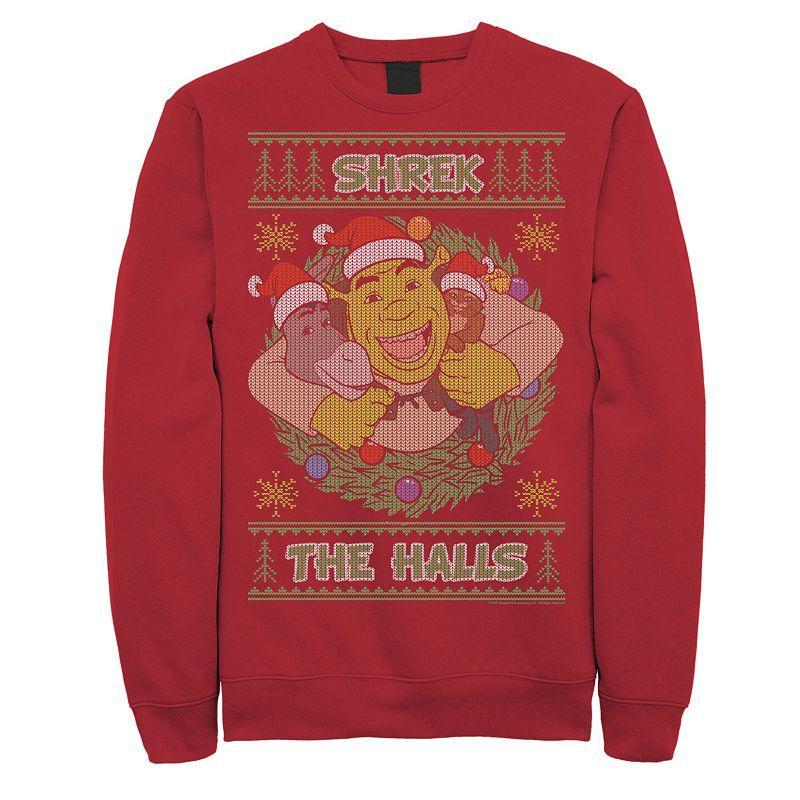 Men's Shrek the Halls Holiday Text Pattern Fleece,  Product Image