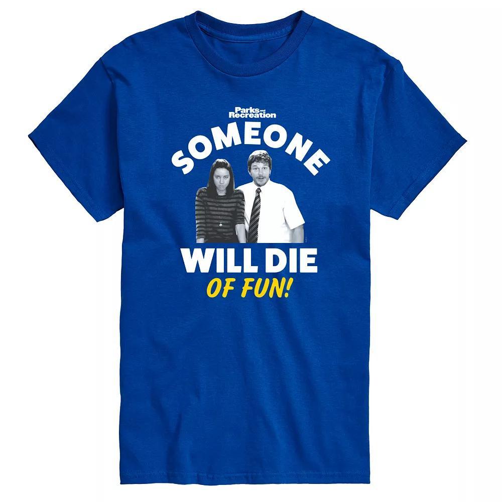 Men's Parks And Recs Die OF Fun Graphic Tee, Size: Medium, Royal Blue Product Image