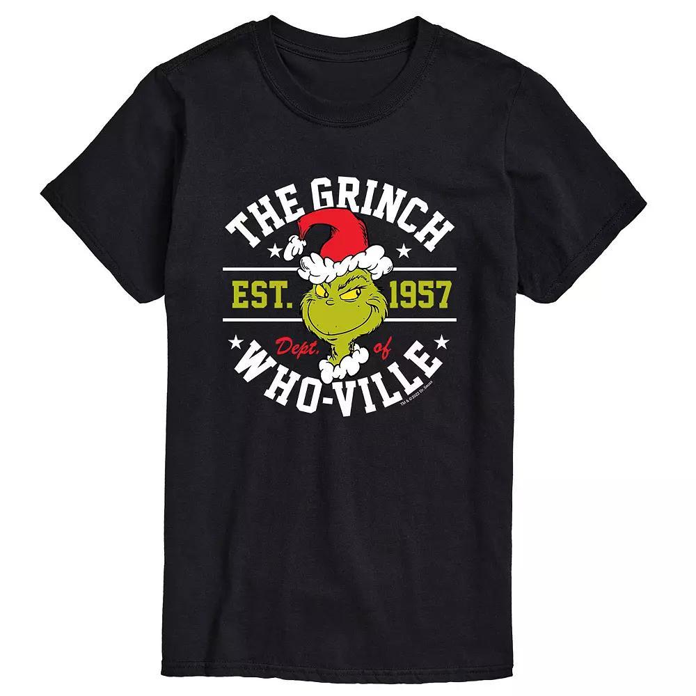 Big &amp; Tall Grinch The Dept Of Whoville Tee, Men&#x27;s,  Product Image