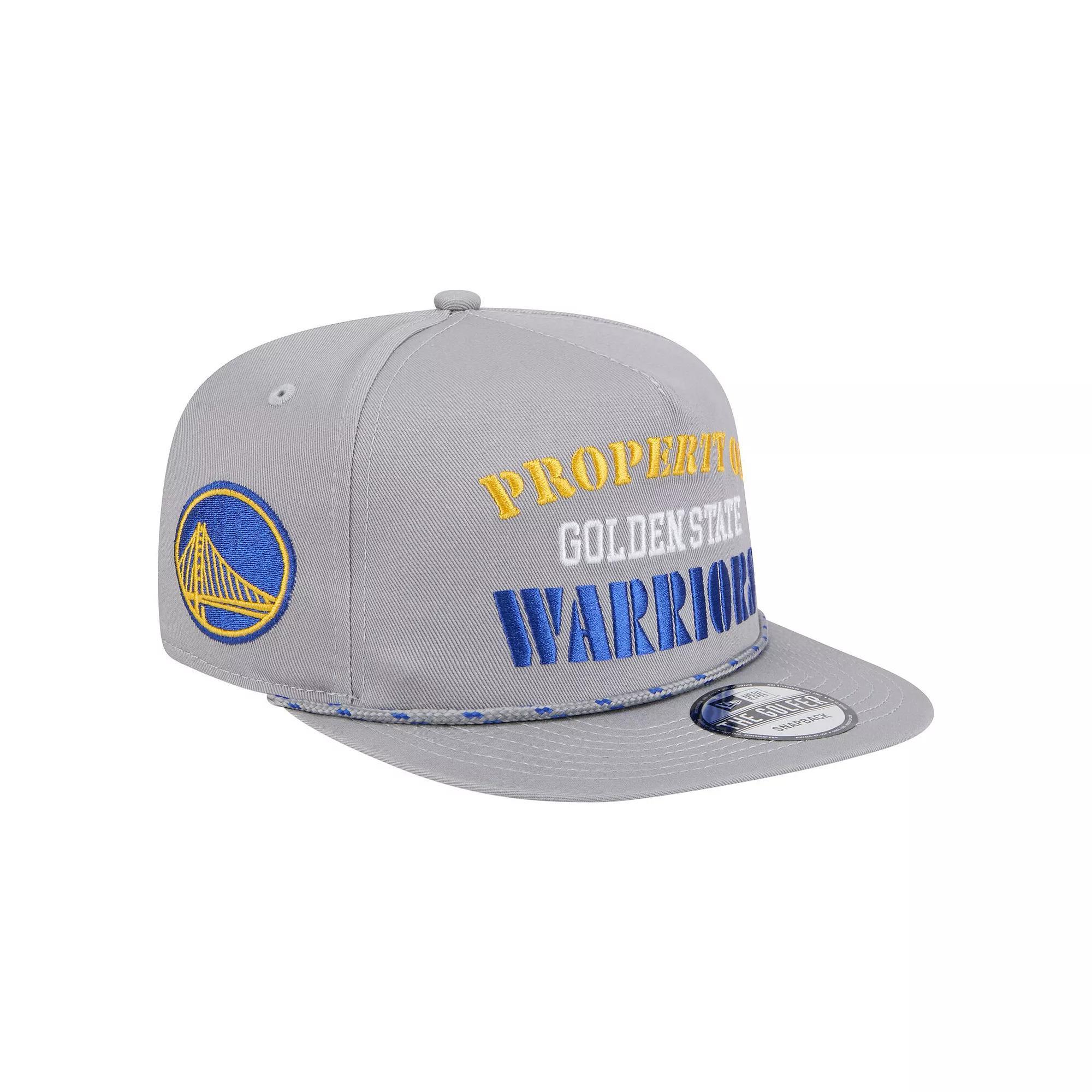 Men's New Era Gray Golden State Warriors Throwback Property Of Golfer Snapback Hat, Grey Product Image