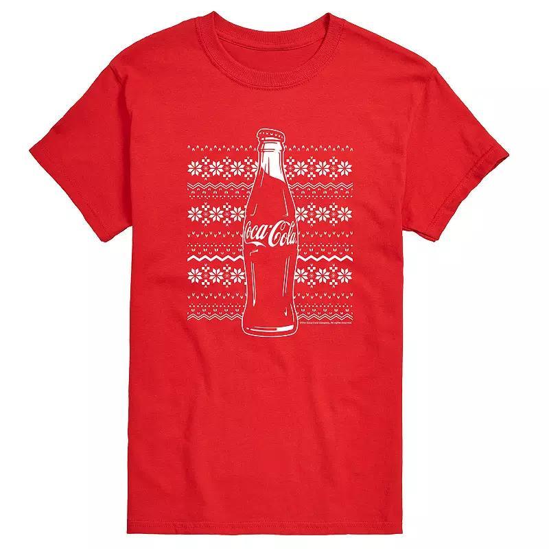 Big & Tall Coca-Cola Holiday Sweater Graphic Tee, Men's, Size: 4XL Tall, Black Product Image