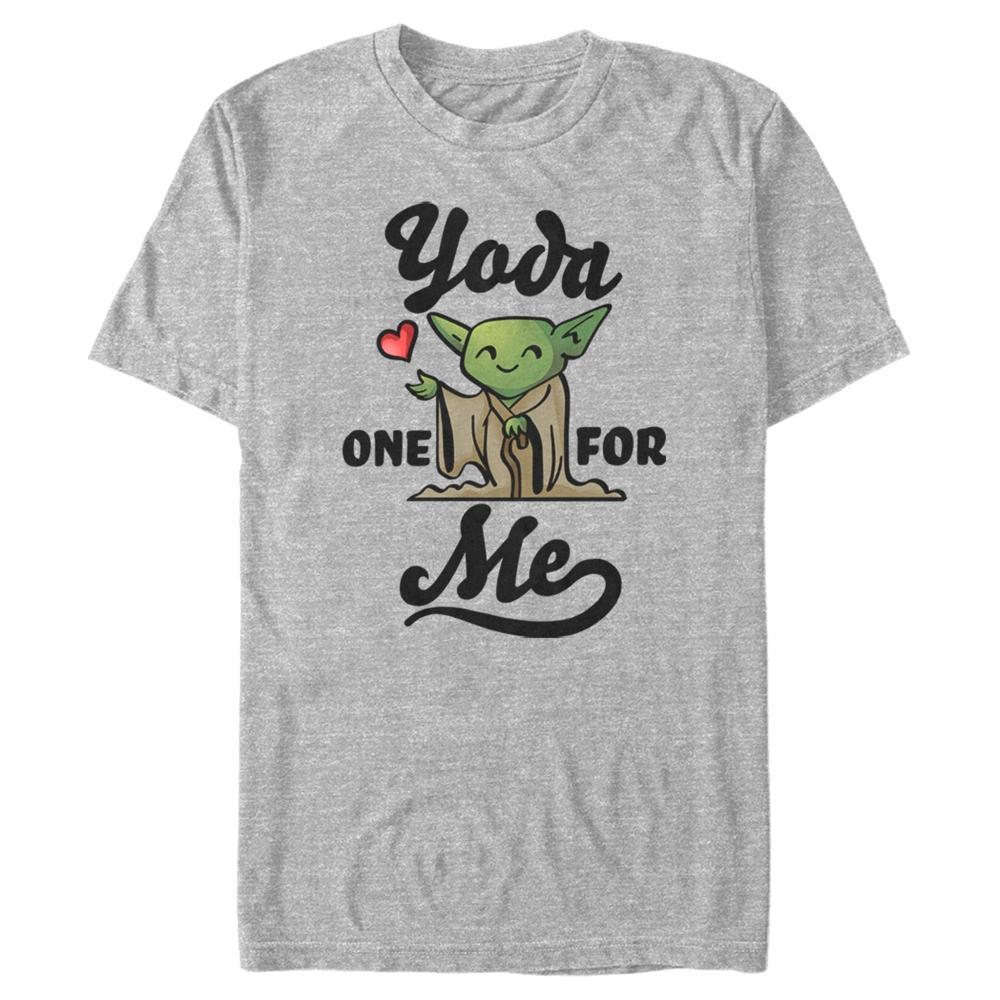 Men's Star Wars Valentine's Day Yoda One for Me Cartoon T-Shirt Product Image