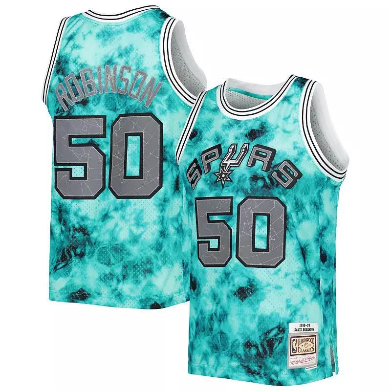 Men's Mitchell & Ness David Robinson Teal San Antonio Spurs 1998/99 Galaxy Swingman Jersey, Size: Large, Blue Product Image