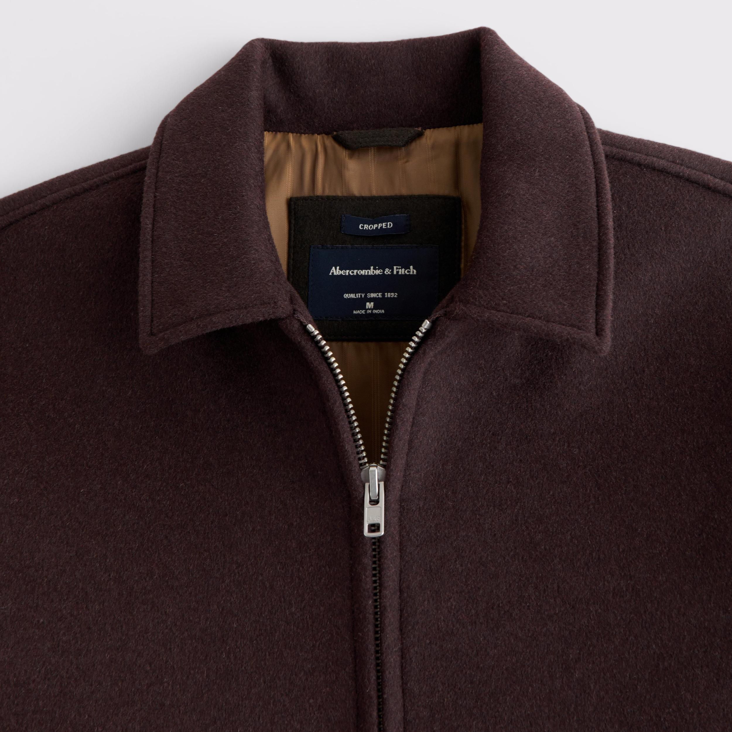 Cropped Wool-Blend Zip Jacket Product Image