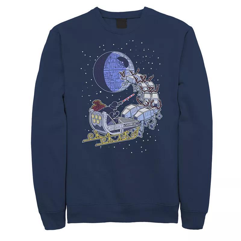 Men's Star Wars Darth Vader In A Sleigh Portrait Sweatshirt, Size: XL, Blue Product Image