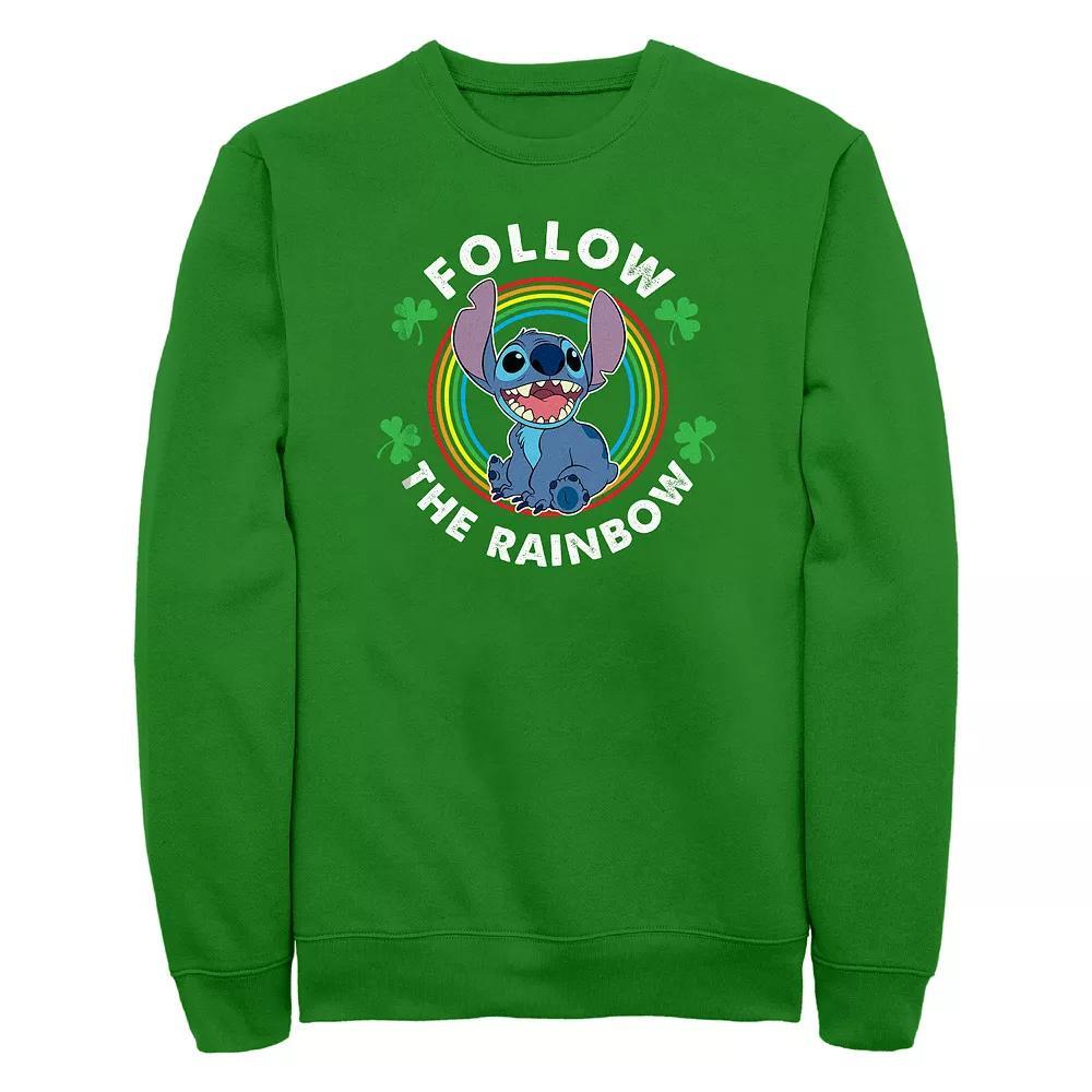 Disney's Lilo & Stitch Follow The Rainbow Men's Graphic Fleece, Size: XL, Kelly Product Image