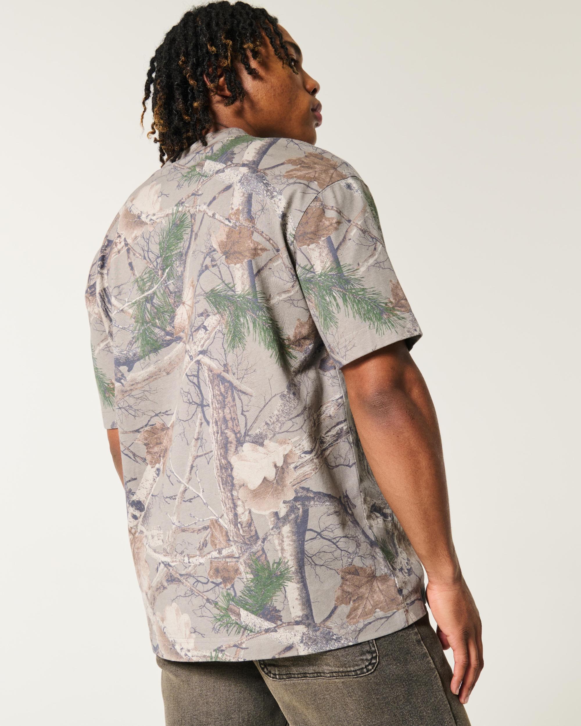 Boxy Heavyweight Camo Crew T-Shirt Product Image