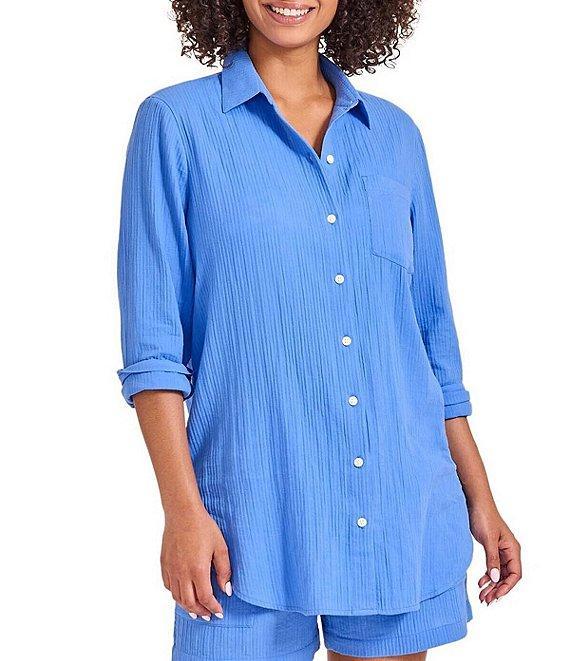 Tommy Bahama Bella Breeze Solid Elastic Drawstring Pull-On Short Swim Cover-Up Product Image