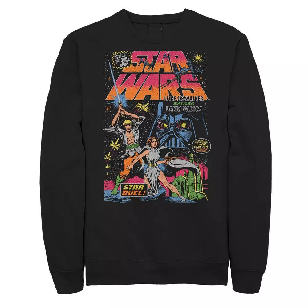 Big & Tall Star Wars Luke Skywalker Princess Leia Star Duel Comic Sweatshirt, Men's,  Product Image